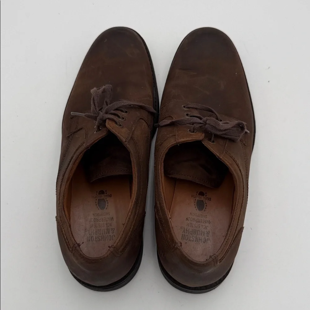 Johnston & Murphy Dark Brown Leather Oxfords Mens 10.5M casual office retro Y2K